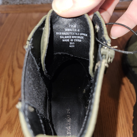 Indigo rd olive green combat boots - Picture 6 of 10